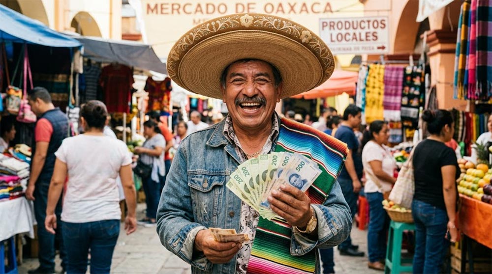 Mexicano sosteniendo pesos en efectivo - Mi Crédito Préstamo